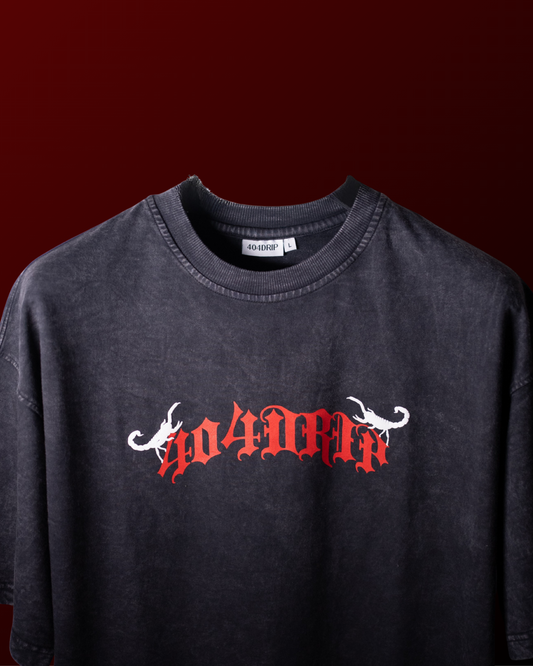 Blood Wolf” Acid Wash Tee
